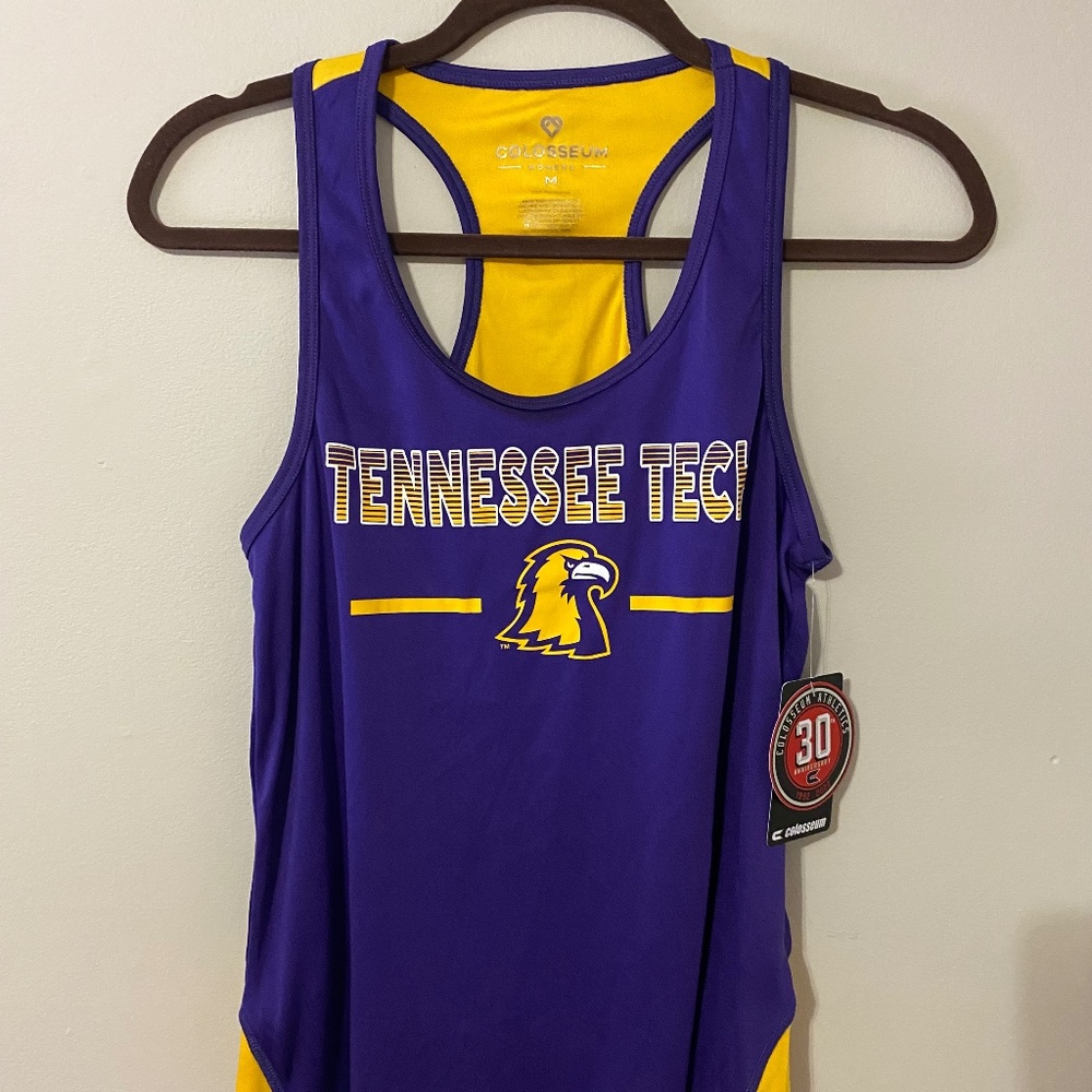 Women's Tennessee Tech Tank Top, Medium, Purple and Yellow, NWT